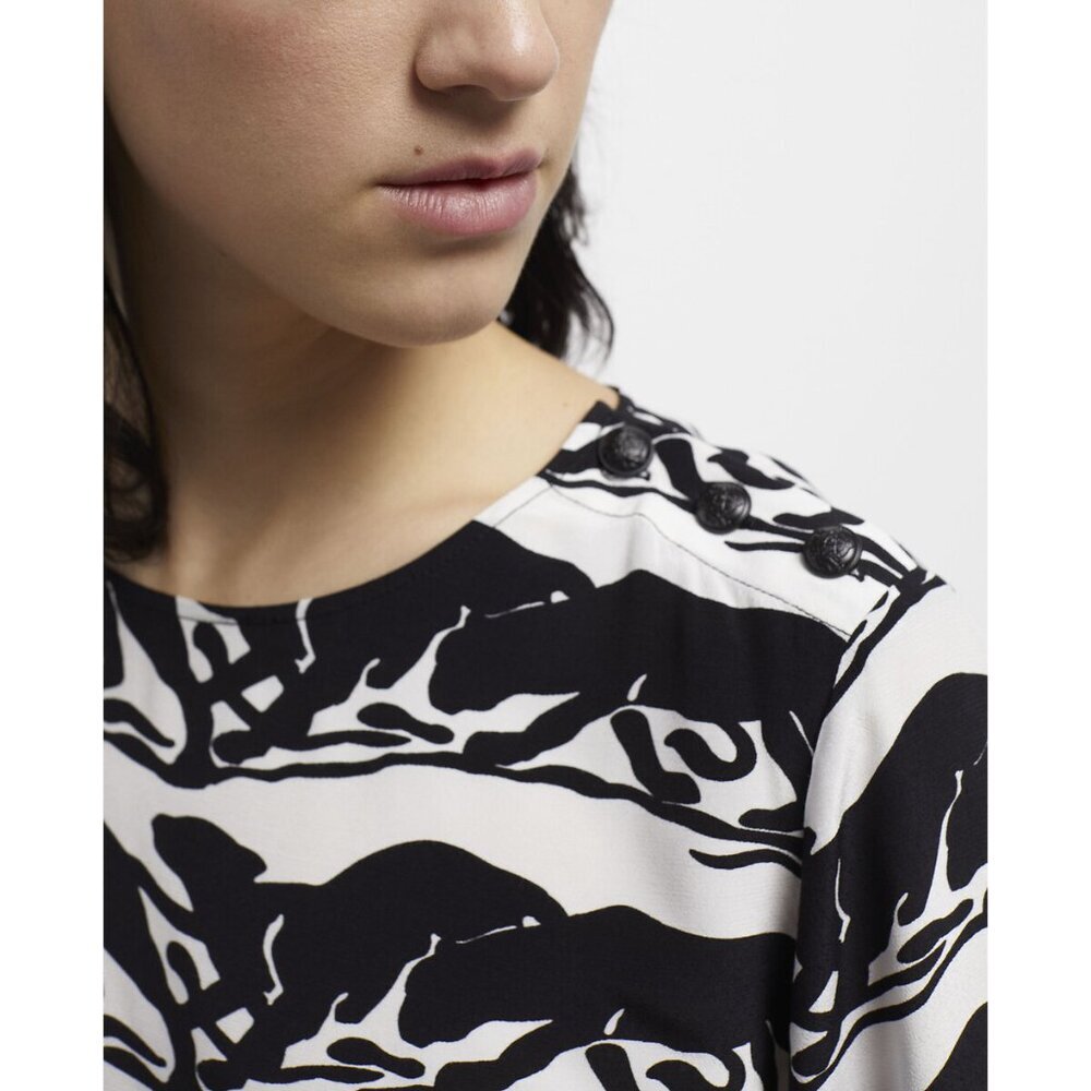 NWT | The Kooples | Panther Print Long Sleeve Blouse - Picture 2 of 12
